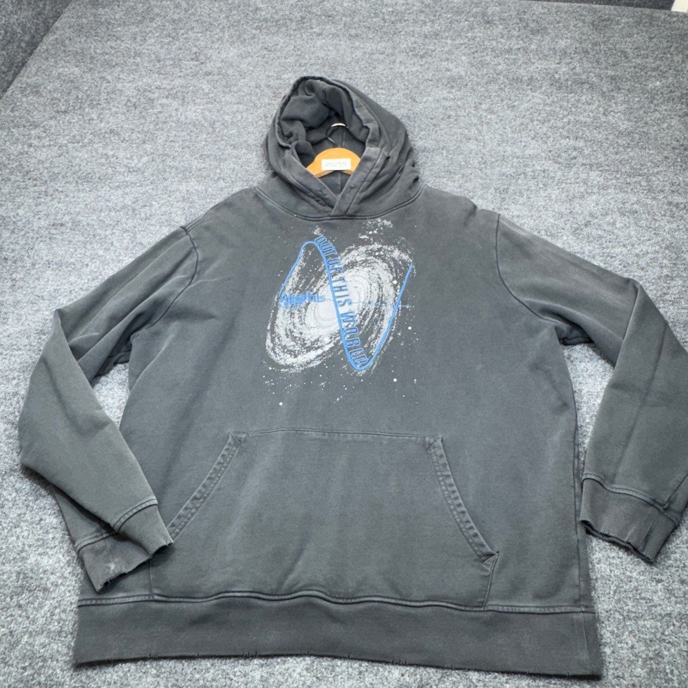 AllSaints Intergalactik OTH Hoodie Mens Medium Gray Distressed Pullover MG198V M